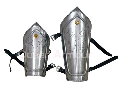 Queen Armour Medieval Iron Steel Gorget ~ Arm Guards Vambraces Set ...