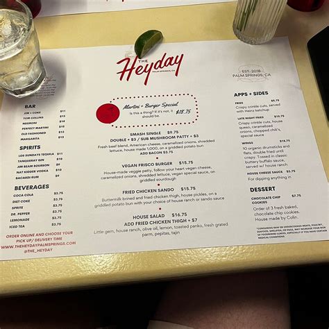 THE HEYDAY, Palm Springs - Restaurant Reviews, Photos & Phone Number ...