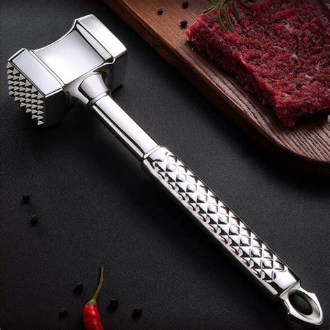Meat Mallet Sturdy Multifunctional Stainless Steel Double-sided Loose ...