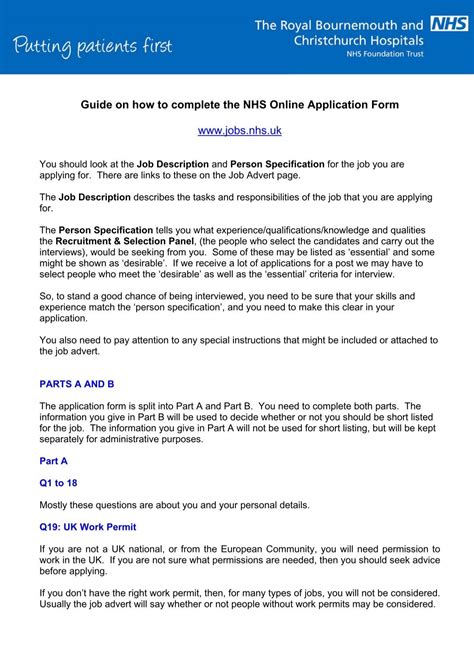 Examples Of Nhs Applications at Nicole Hoover blog