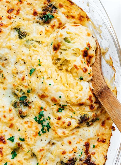 Alfredo Spaghetti Squash Casserole (5 Ingredients!) | Live Eat Learn