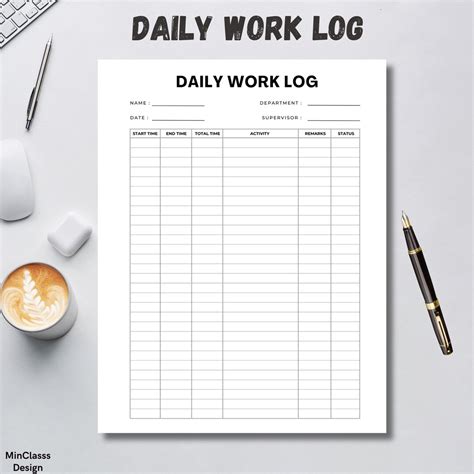 Image result for Free Printable Daily Log