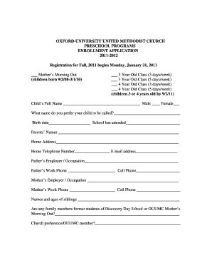 Fillable Online ouumc DDS enrollment form 2011-2012doc - ouumc Fax ...