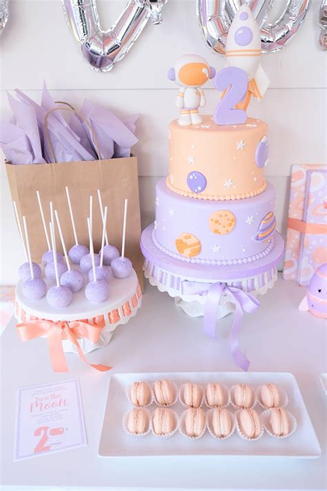 Two the moon girl planet rocket ship space themed birthday party – Artofit