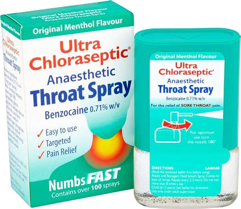 6-Pack Ultra Chloraseptic Throat Spray Menthol 15ml - Fast Relief for ...