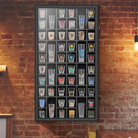 Amazon.com: Shot Glass Display Case, 52 Slots Shot Glass Holder ...