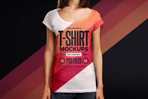 Women T-Shirt Mockups PSD | 12 Female Tees | Indieground