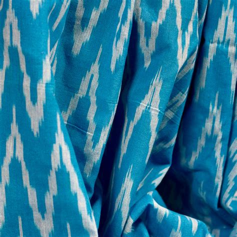 POCHAMPALLY SKY BLUE SINGLE IKAT COTTON FABRIC – Neevi by Ridhima
