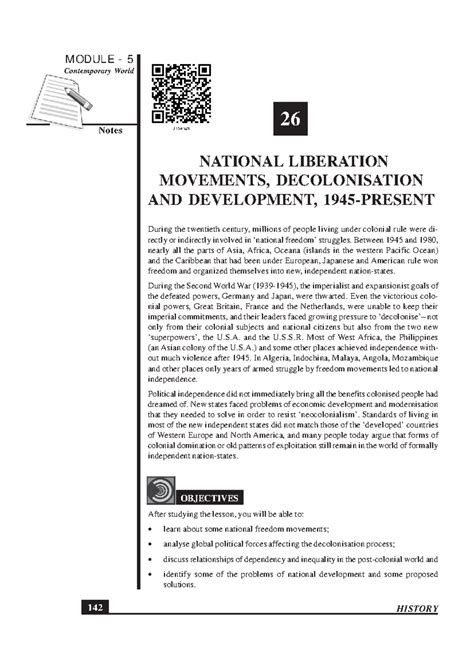 315 History Eng Lesson 26 - Contemporary World NATIONAL LIBERATION ...