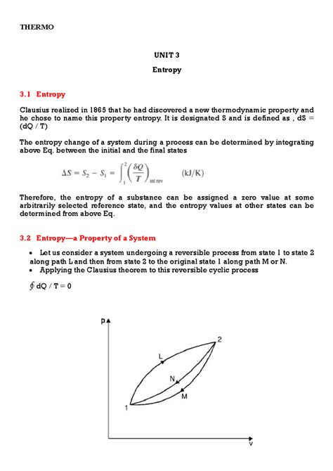 Unit 3 entropy and availability 4 - THERMO UNIT 3 Entropy 3 Entropy ...