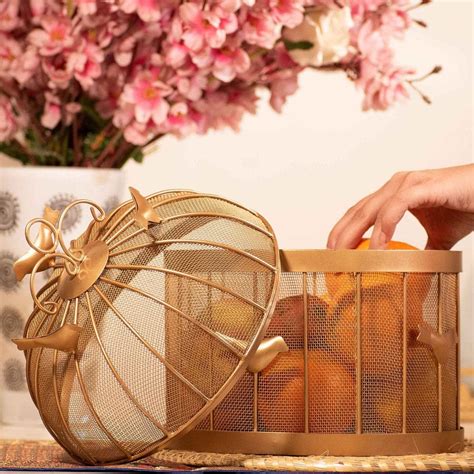 Bulbul Fruit Basket with mesh (Jaali), Ideal for Storing Fruits, Veget ...
