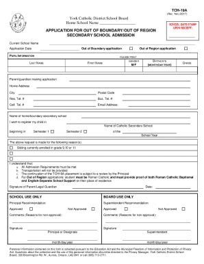2017-2025 Form York Catholic District School Board TCH-19A Fill Online ...