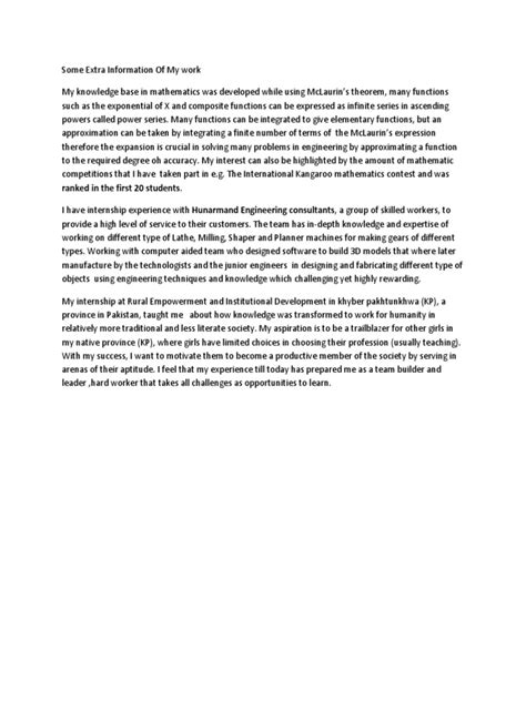 Image result for Work Experiences Abstract Sample