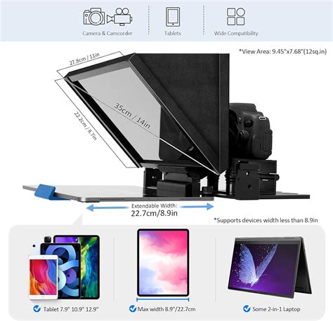 Tablet Camera Mount Teleprompter 的图像结果