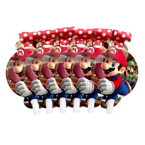 Super Mario Theme Party Blowouts [6 Nos] | Party Blowouts in Bulk ...