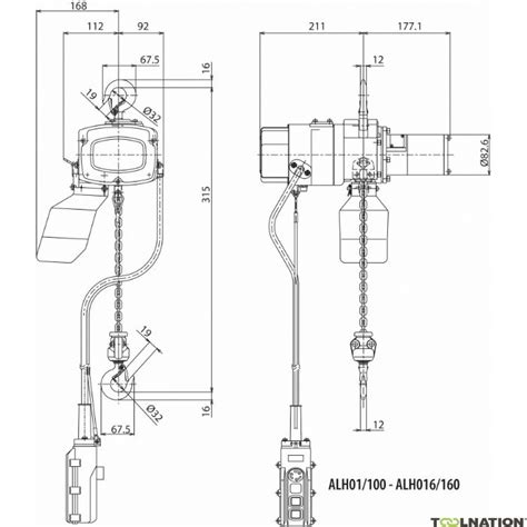 Rema 0511001-3 BETA-H/125KG/3M Elephant 230 V electric chain hoist 1 ...
