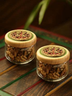 Buy ExclusiveLane Dhokra Delicacies' Hand-Painted Snacks Jar Set In ...