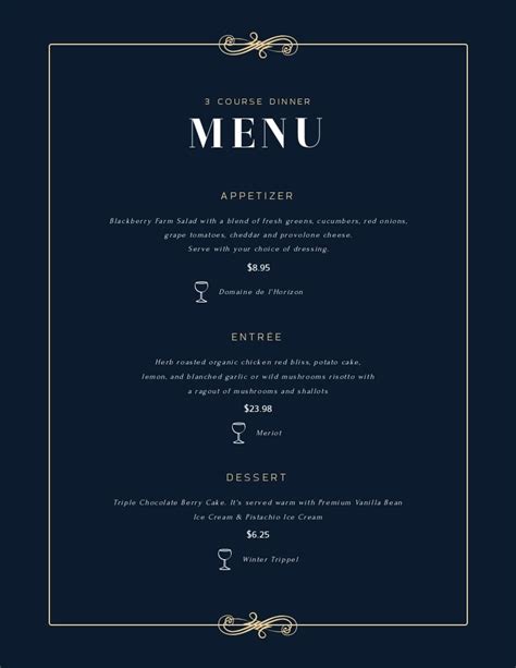 French Restaurant Menu Sample 的图像结果