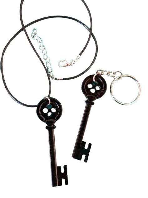 Metal Coraline Black Key Coraline Black Key Necklace Coraline Key ...