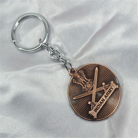 penhouse.in Copper Indian Army Logo Military Symbol Keychain SKU KP302
