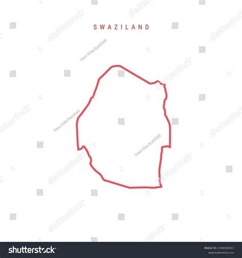 Swaziland Editable Outline Map Eswatini Red Stock Vector (Royalty Free) 2194509313 | Shutterstock