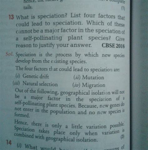 What is speciation? List four factors that could lead to speciation ...
