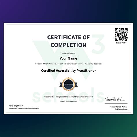 Web Accessibility Certificate Exam | W3Schools — W3Schools.com
