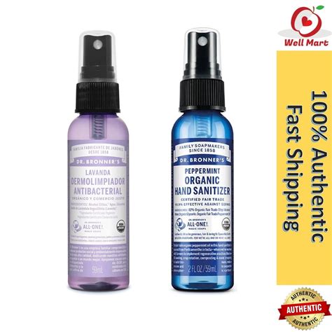 Dr Bronner's Hand Sanitizer Spray Lavender / Peppermint 59ml | Shopee ...