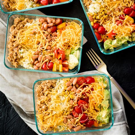 Ground Turkey Taco Bowl Meal Prep - Sweetly Splendid