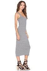 Enza Costa Rib Side Slit Midi Tank Dress in Heather Grey | REVOLVE