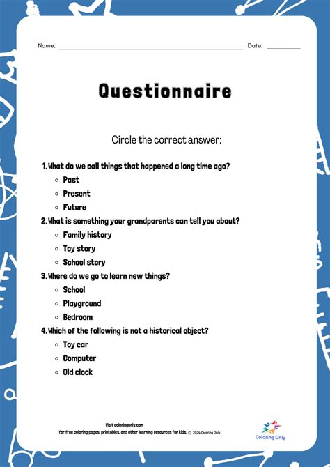 Questionnaire Worksheet 的图像结果