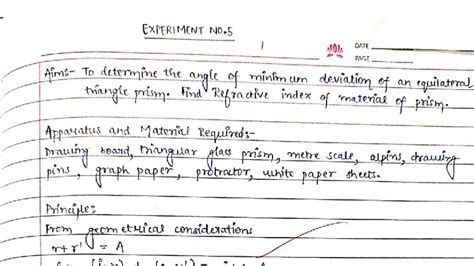 Physics XII Practical: Experiment 5 - Refractive Index & Minimum ...
