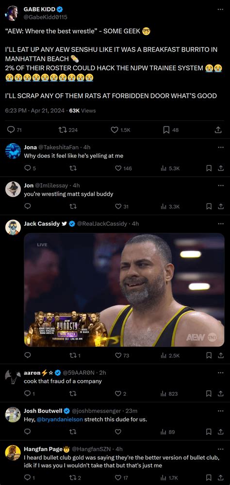 Gabe Kidd on Twitter/X: ""AEW: Where the best wrestle” - SOME GEEK 🤓 I’LL EAT UP ANY AEW SENSHU ...