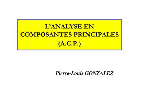 SOLUTION: L'analyse en composantes principales - Studypool