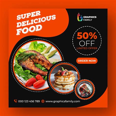 Social Media Restaurant Template Design – GraphicsFamily