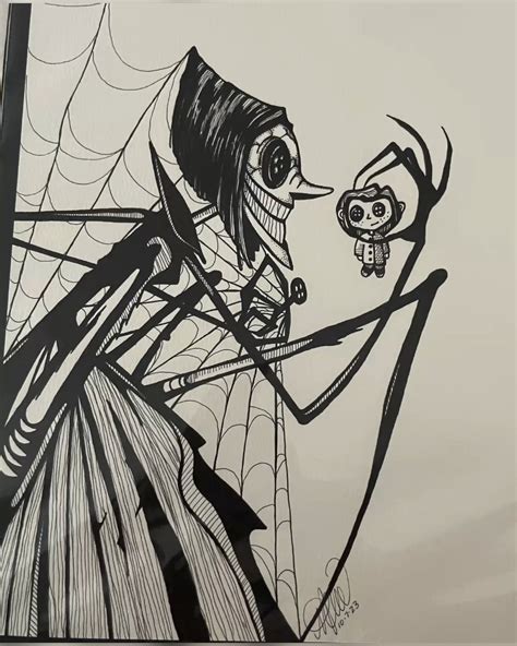 Coraline | Coraline drawing, Creepy drawings, Horror drawing