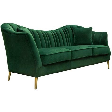 Sofa in emerald green velvet gold leg – Artofit