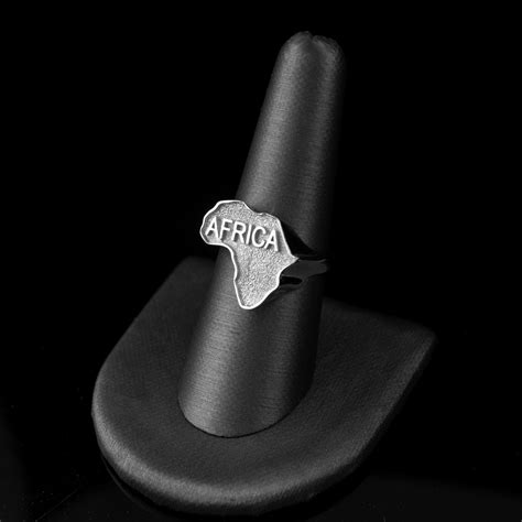 Sterling Silver Africa Map Statement Ring