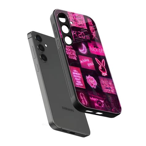 Black Pink Aesthetic Collage Phone Cover for Samsung Galaxy S24 | Glass ...