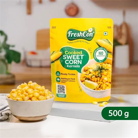 Boiled Sweet Corn - 500g (250g x 2 Packs) – freshconindia