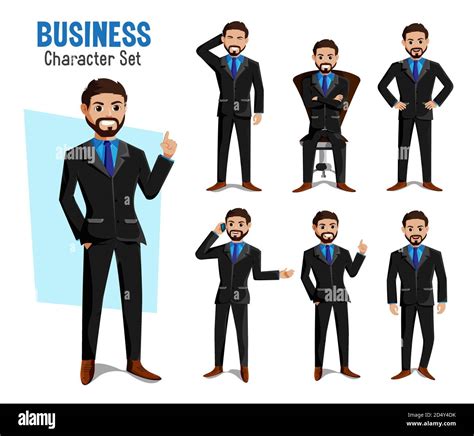 Business Man Character Vector Set Businessman Characters Isolated In – t3mu