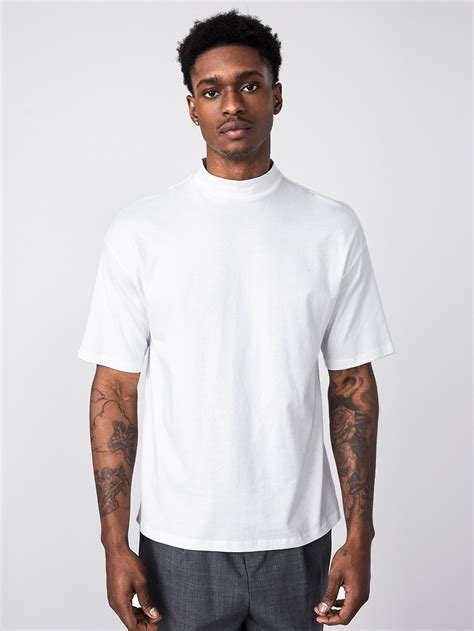 Men Mock Neck Solid Tee | Mens tshirts, Mock neck and t shirt, Basic tshirt