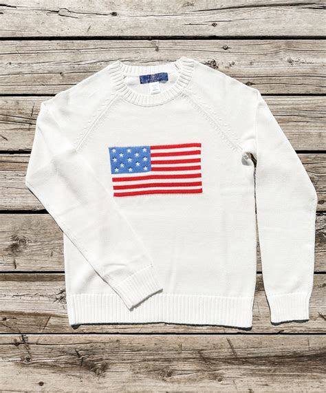 Women's Classic Ivory American Flag Sweater - Northern Drift Website