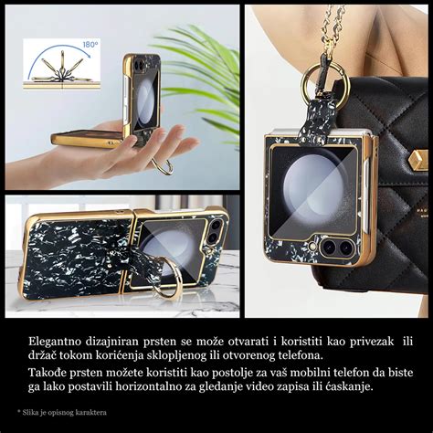 Maska(futrola) Luxurious Shell Pattern za Samsung Z Flip 6 crna - Mob-Shop