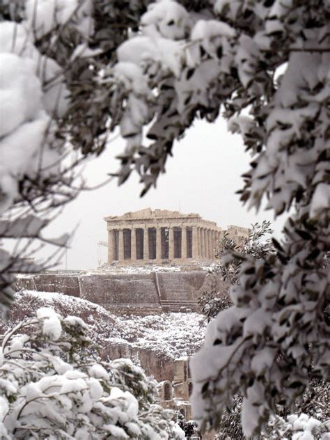 Snowfall In Gorgeous Greece