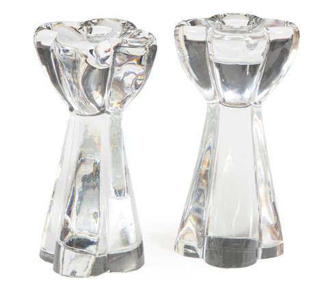 Lot - Pair of Baccarat Crystal Candlesticks