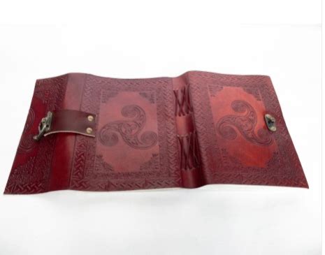Triskele Embossed Handmade Leather Journal Notebook White Recycled ...