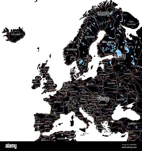 Road Map Of Europe Map Of Europe Europe Map
