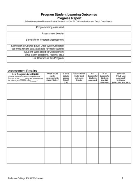 Image result for Student Learning Outcomes Template