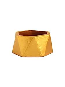 Kraftnation Terracotta Golden Origami Mini Planter : Amazon.in: Garden ...